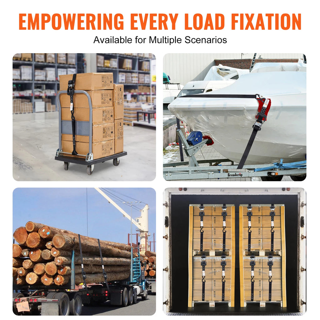 4pcs Trailer Ratchet Tie Down Straps