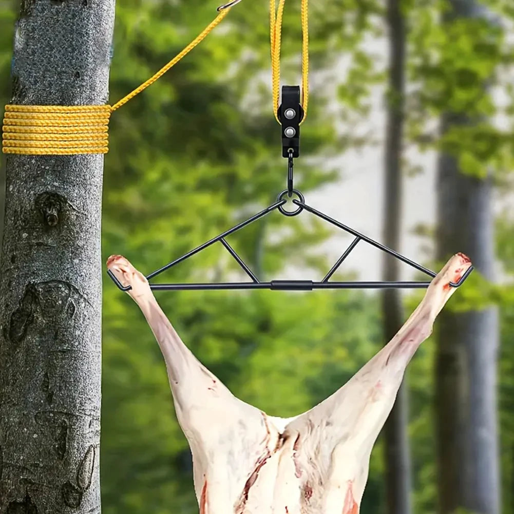 Max To 700 LBS Elk Hoist Pulley Lift System W/Gambrel Deer Hunting Game Hoist