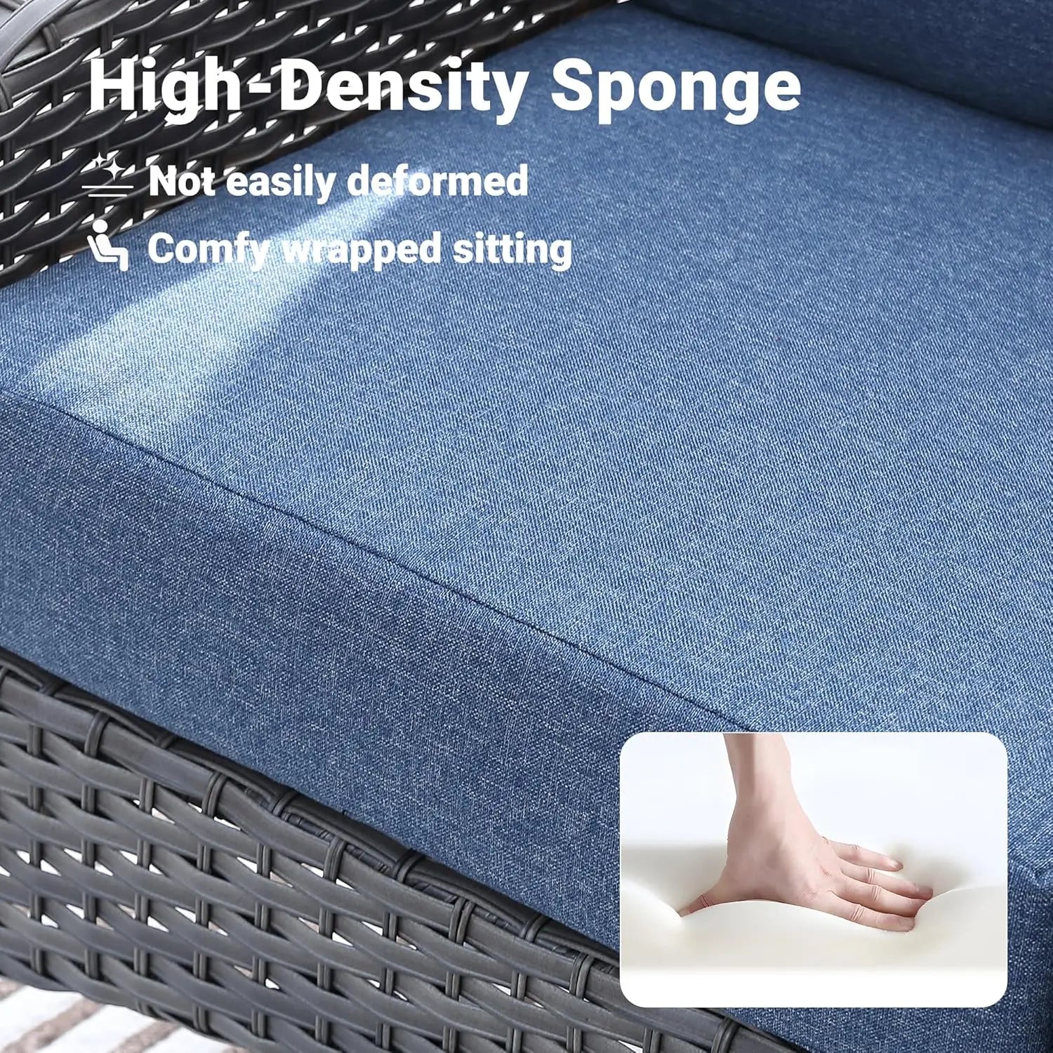 4 Pieces Patio Furniture Set with 30" Fire Pit Table