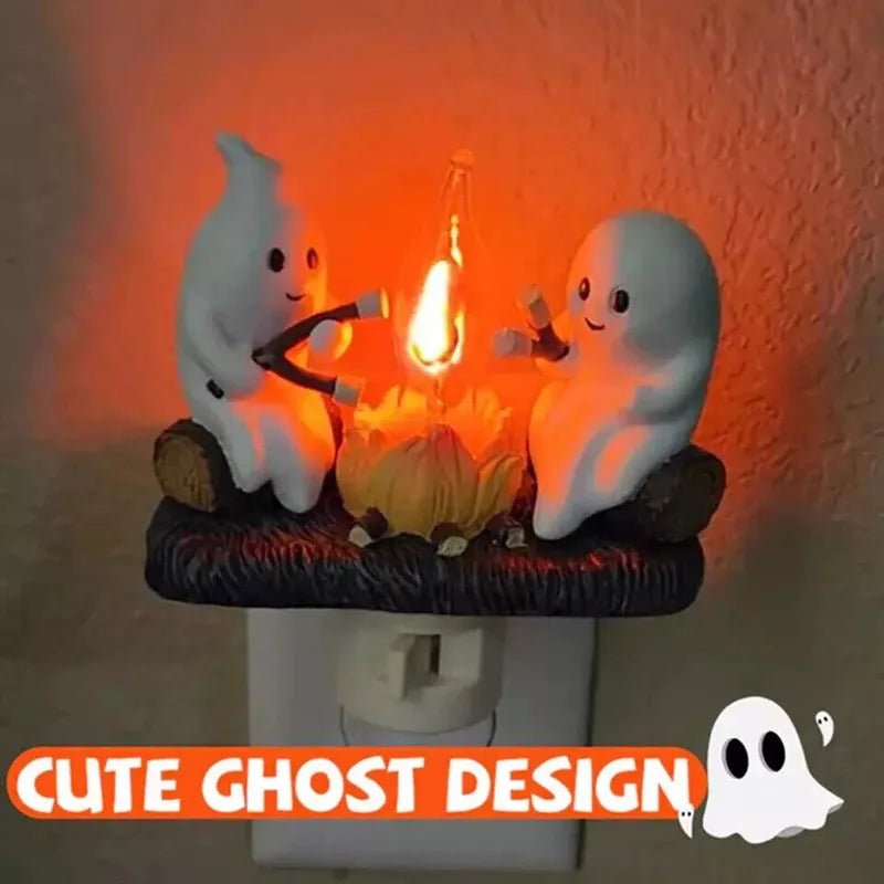 Halloween Ghost Campfire Fire Marshmallow Night Light