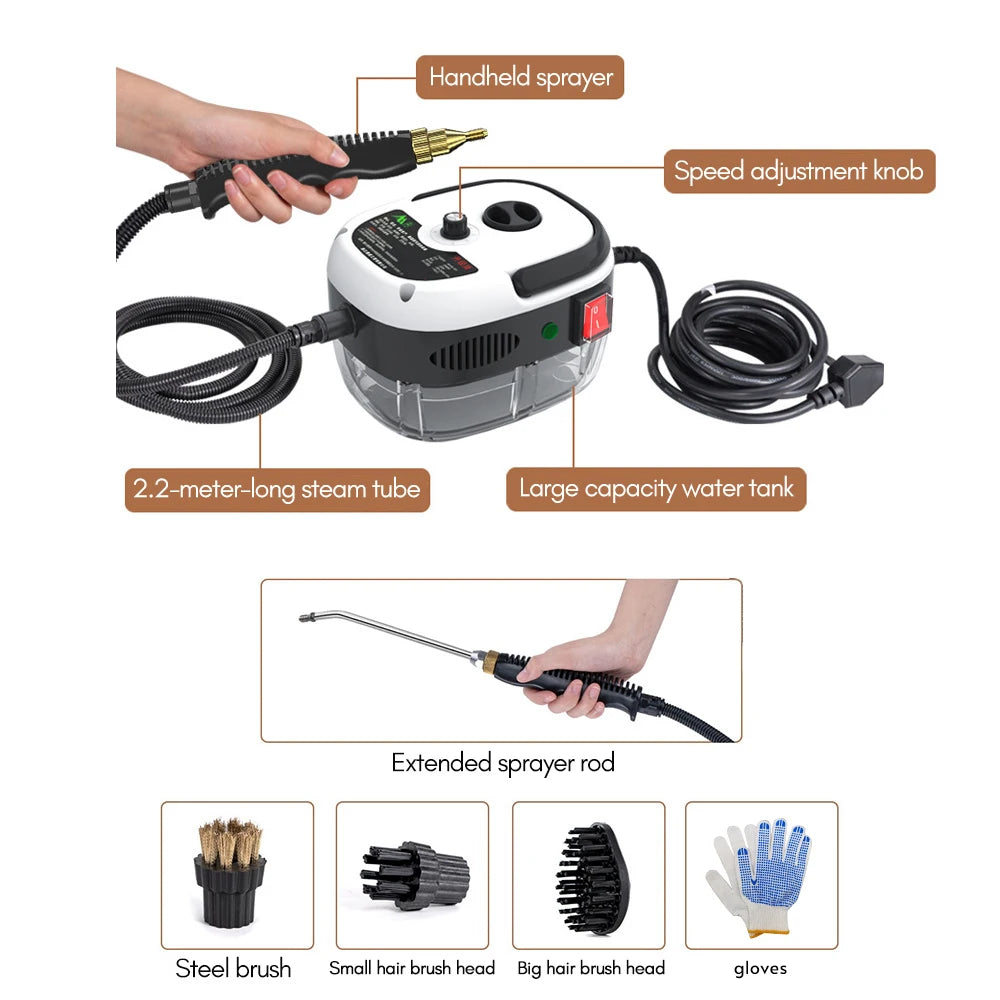 Handheld Steam Cleaner 1500W High Power 6 Speeds