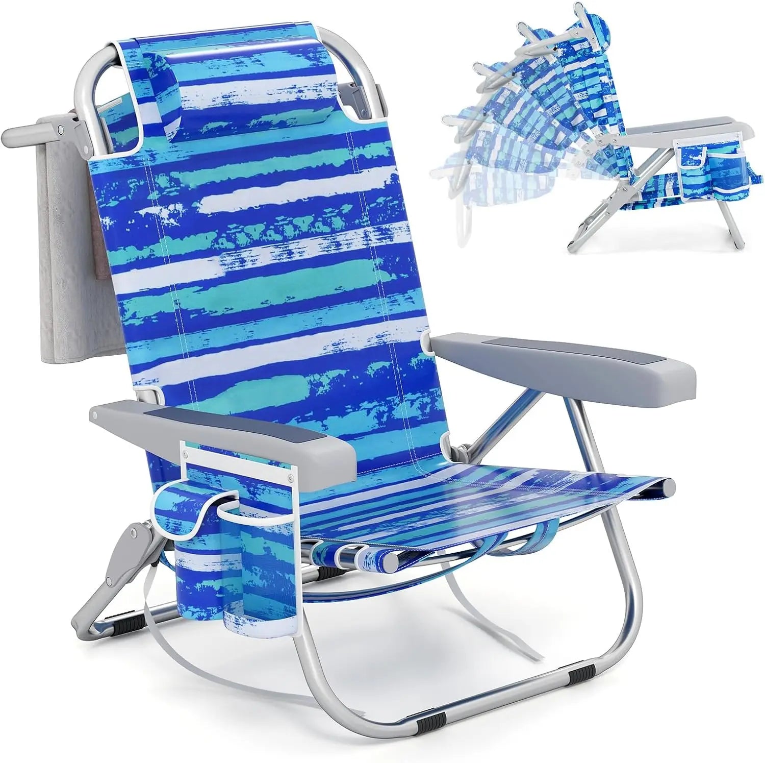 Deluxe 3-in-1 Reclining Beach Chair