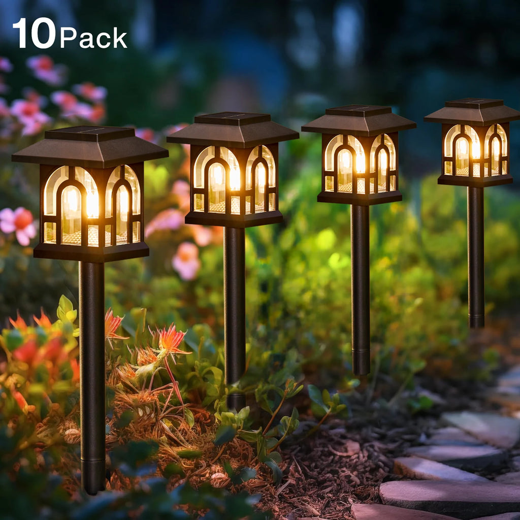 6/10 Pack Solar Pathway Lights Outdoor