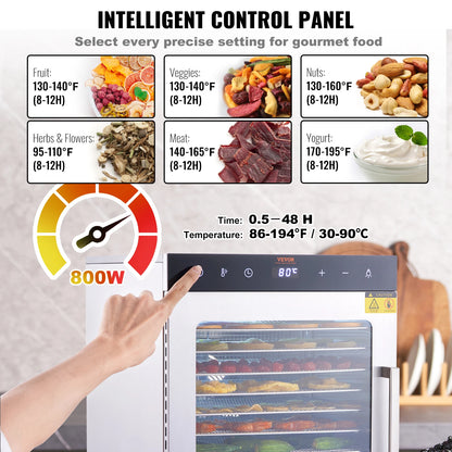10 Trays Food Dehydrator Stainless Steel