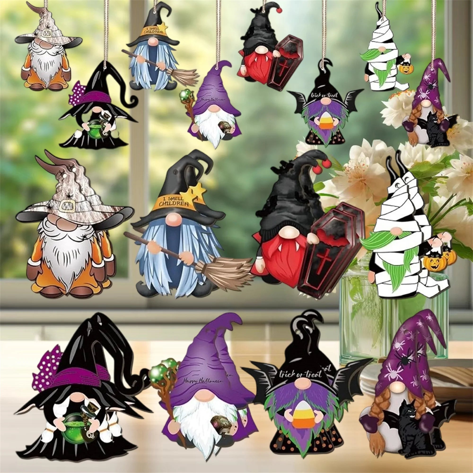 Halloween Gnome Decorations Set of 24