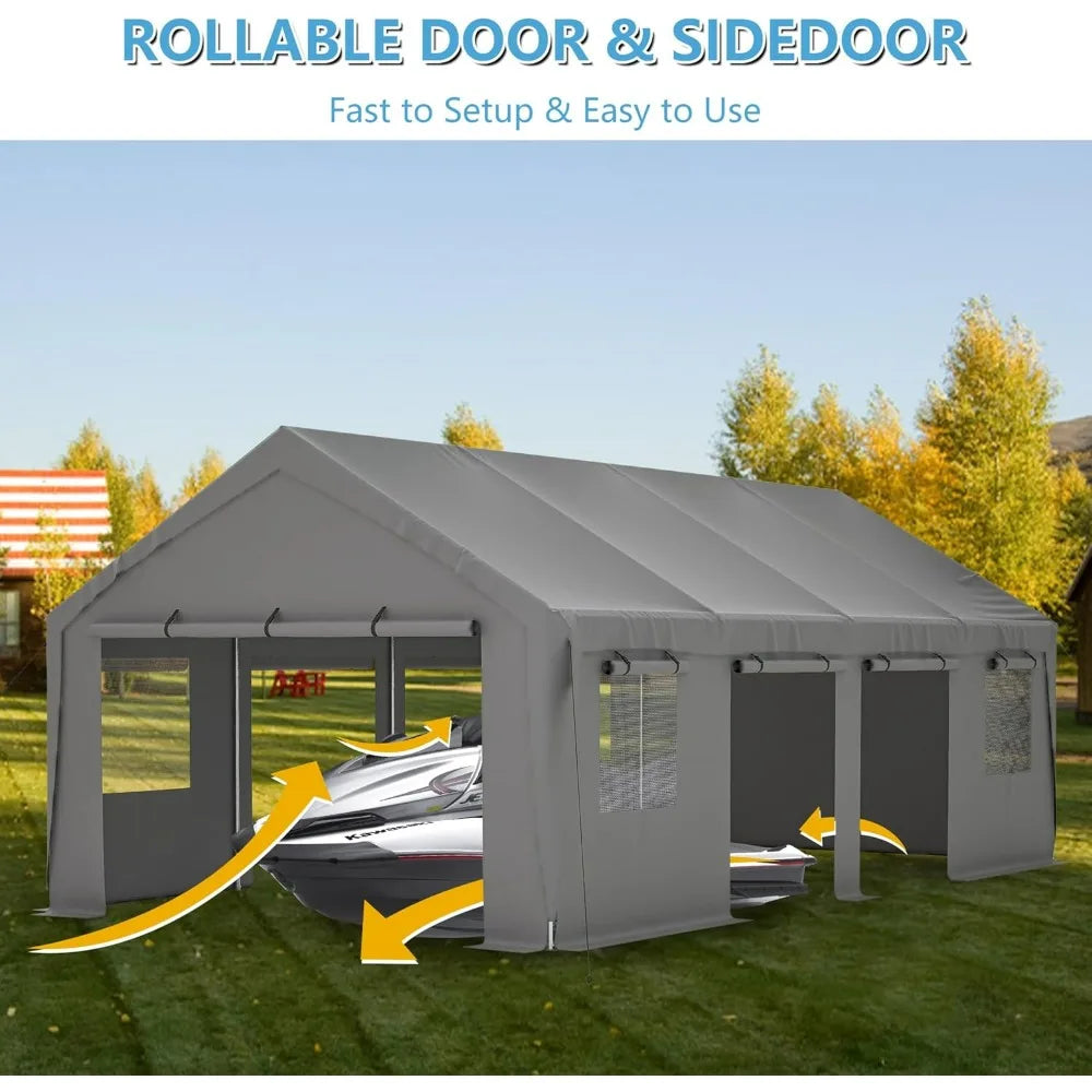 Carport 25x13ft Heavy Duty Canopy Storage Shed
