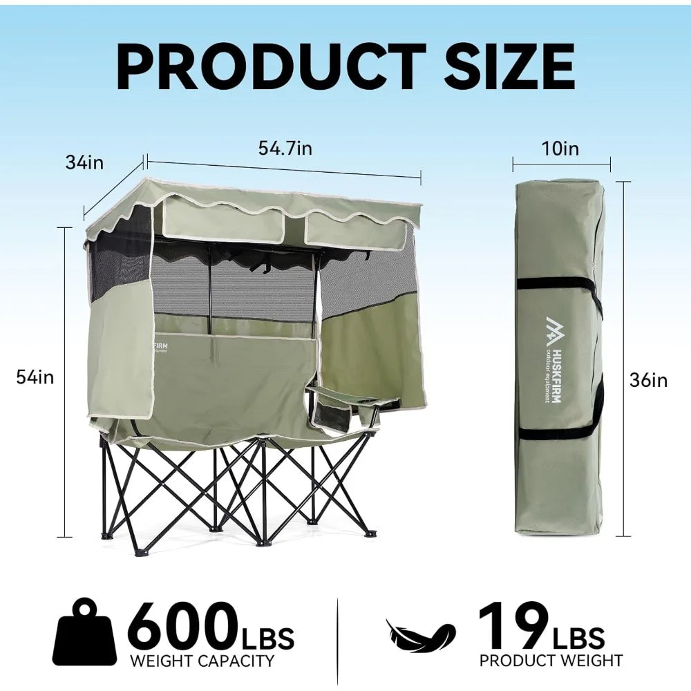 Double Beach Chair With Canopy Shade