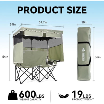 Double Beach Chair With Canopy Shade