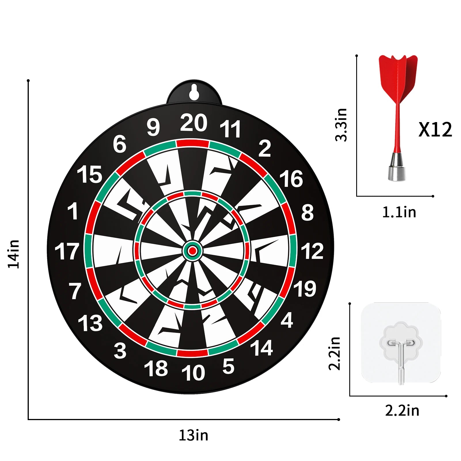 14 PCS Double-Sided Magnetic Dart Board