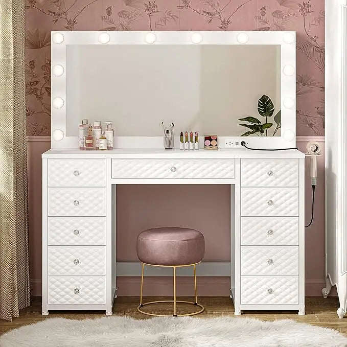 Vanity with Extra Large Mirror and Light