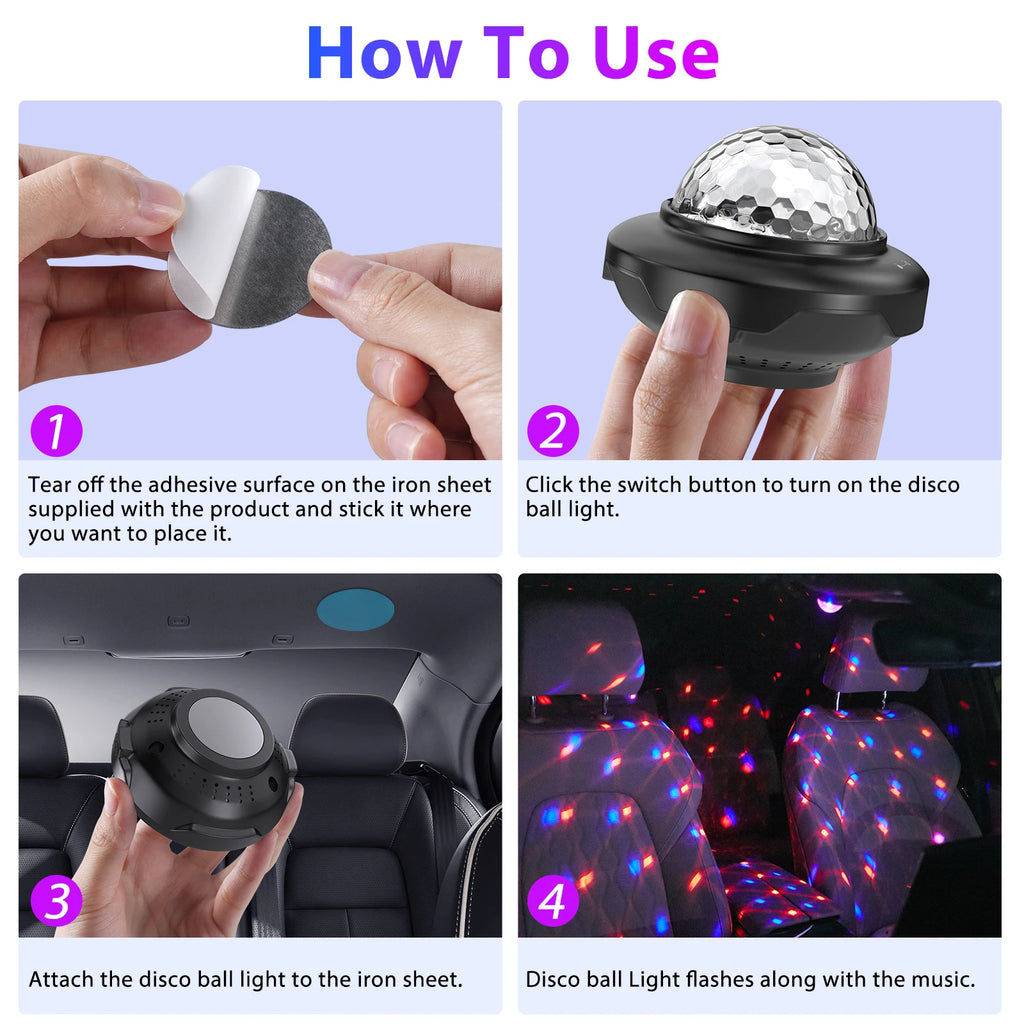 2PCS  Voice-Activated Magic Ball Light LED Disco Ball