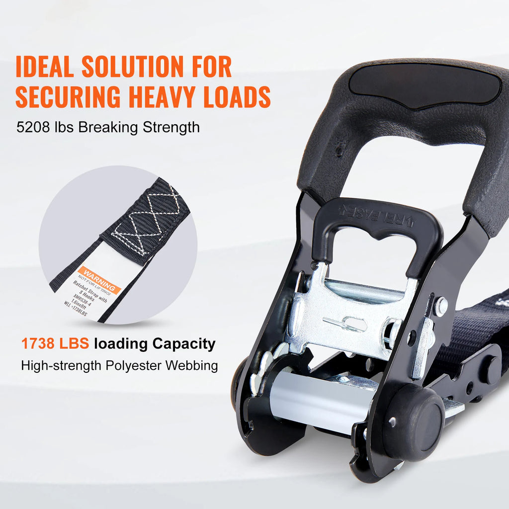 4pcs Trailer Ratchet Tie Down Straps