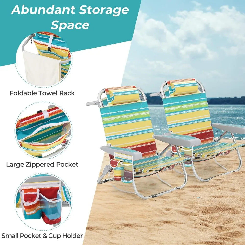 Deluxe 3-in-1 Reclining Beach Chair