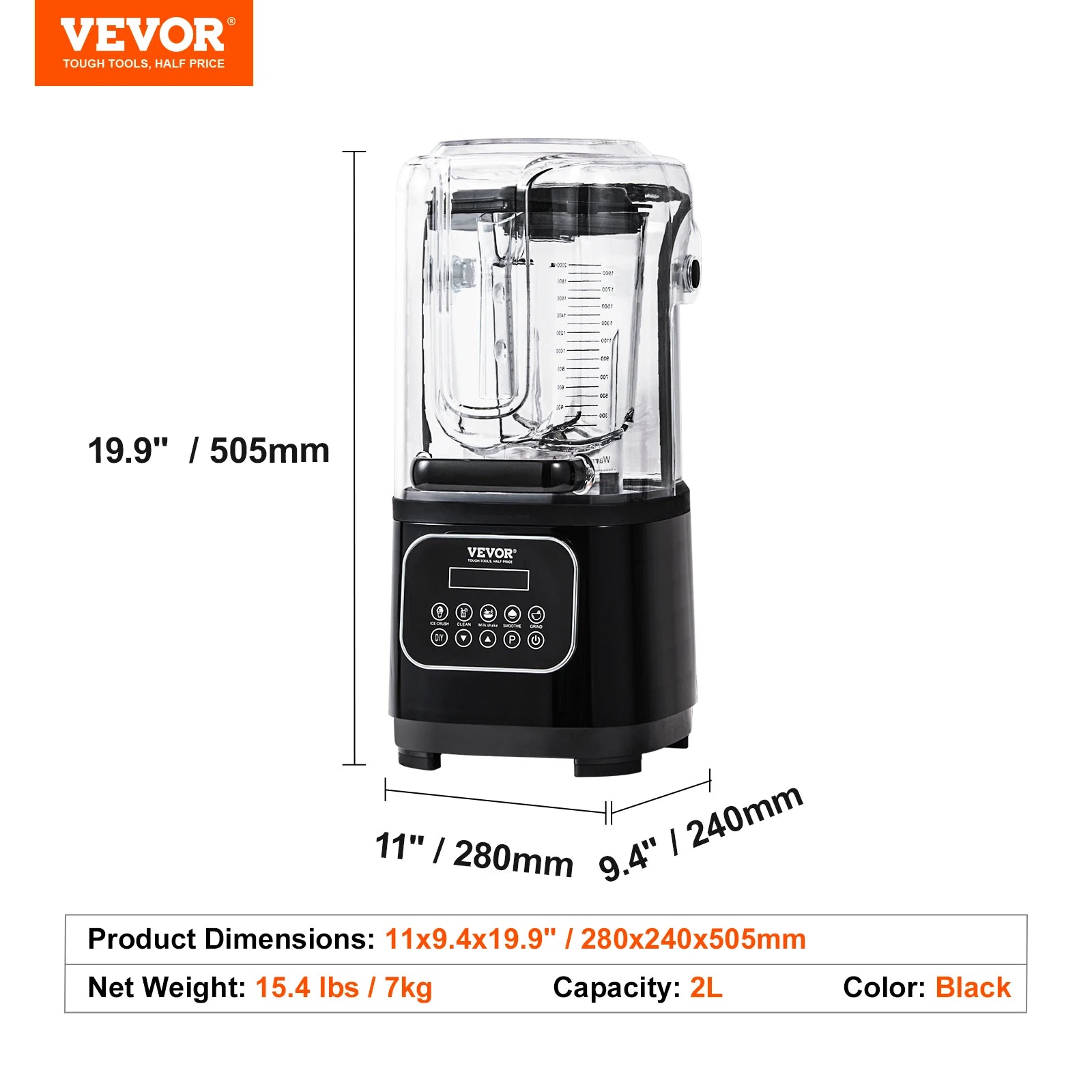 2L Smoothie Blender Commercial Grade