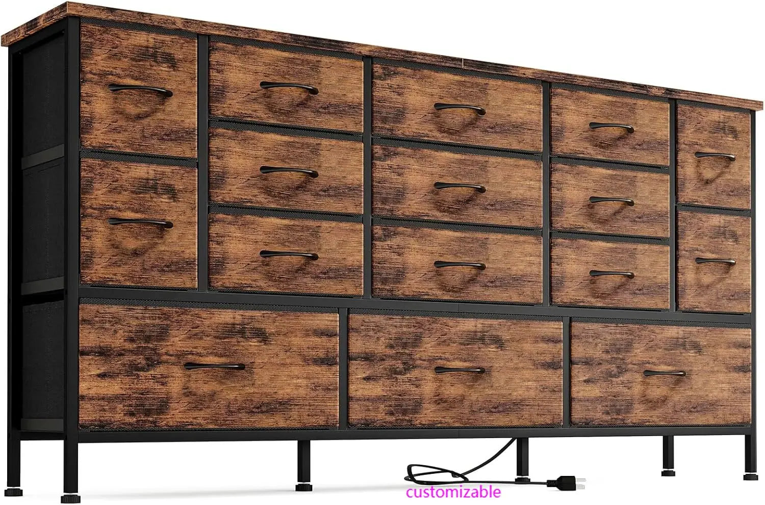 63.3”W TV Stand Dresser, 70''TV Stand with Power Outlets