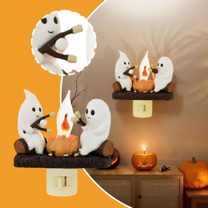 Halloween Ghost Campfire Fire Marshmallow Night Light