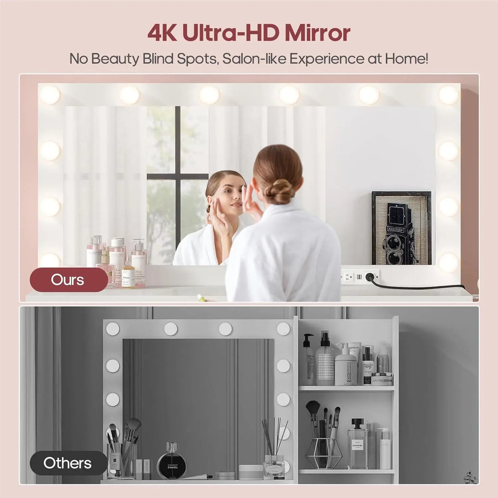 Vanity with Extra Large Mirror and Light