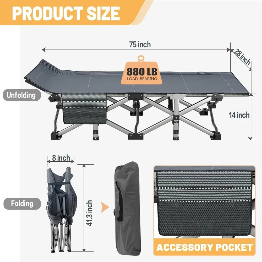 Folding Camping Cot with Mattress,
