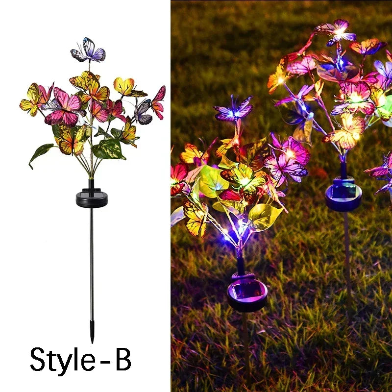 LED Simulation Butterfly Flower Solar Light