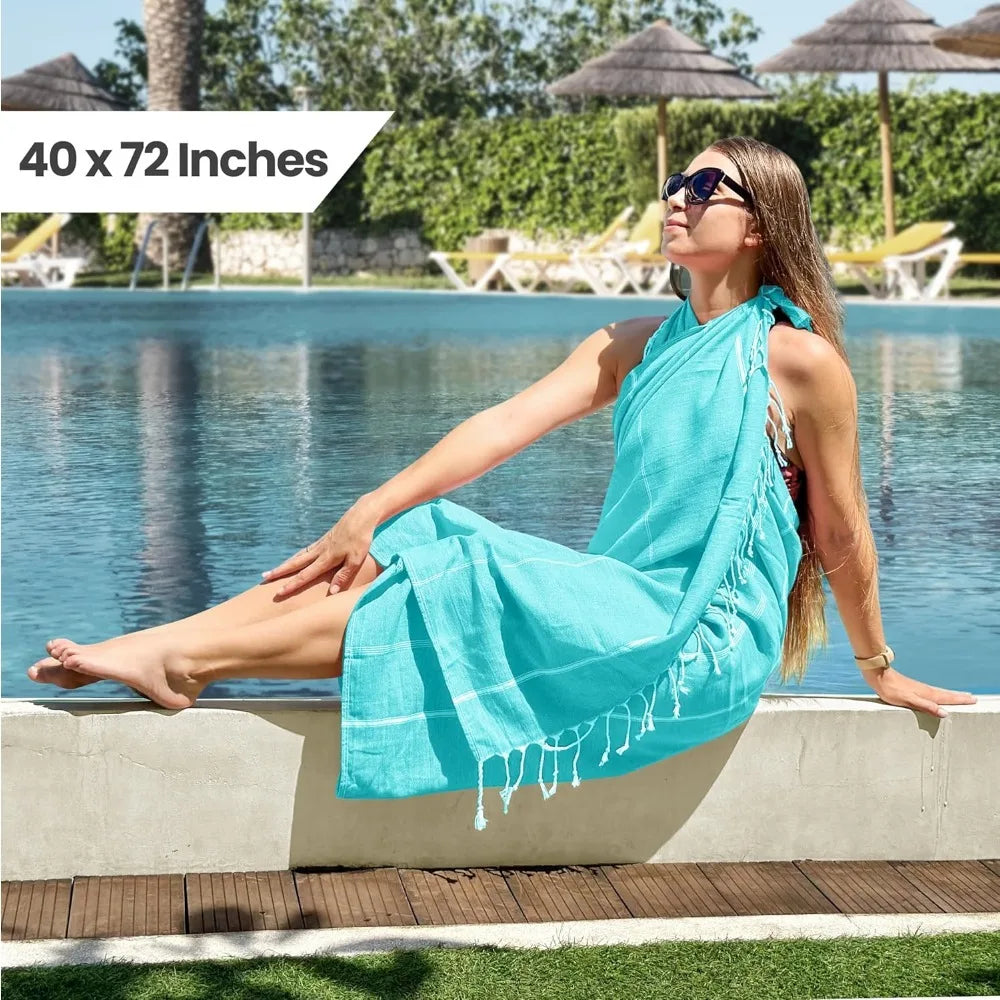 Pack of 2 Turkish Beach Towel, 40 by 72 Inches