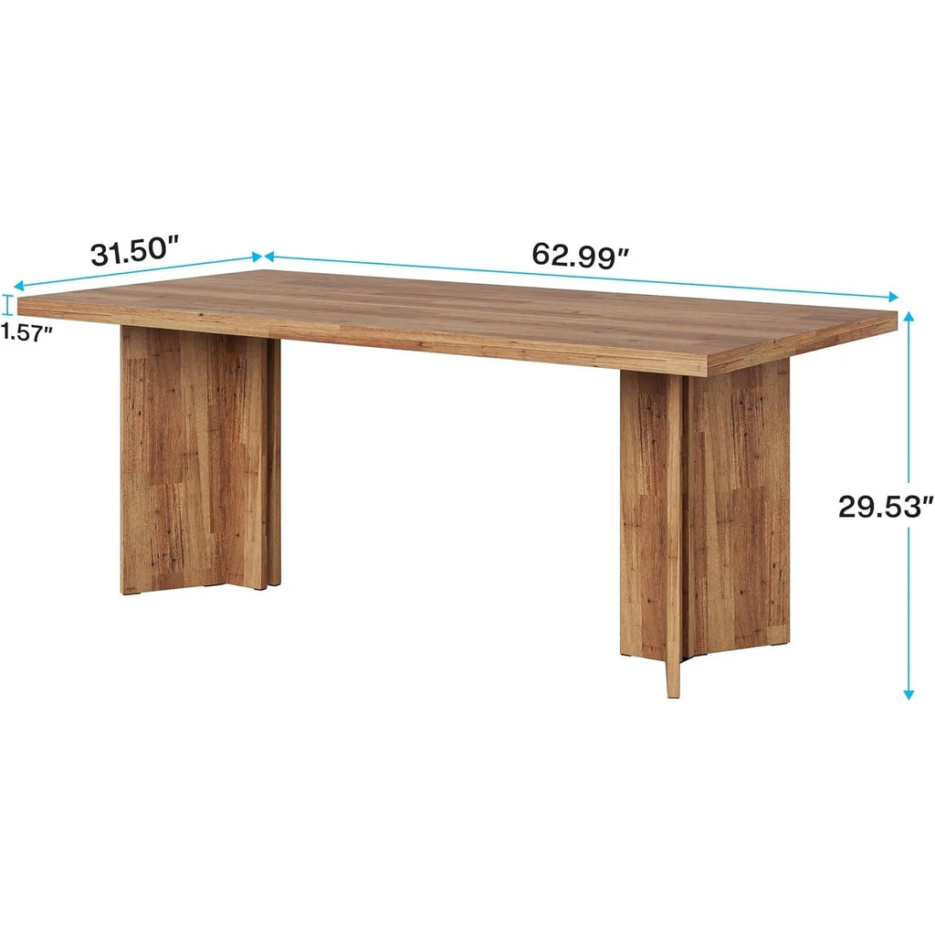 63-inch Dining Table for 4-6, Farmhouse Kitchen Table