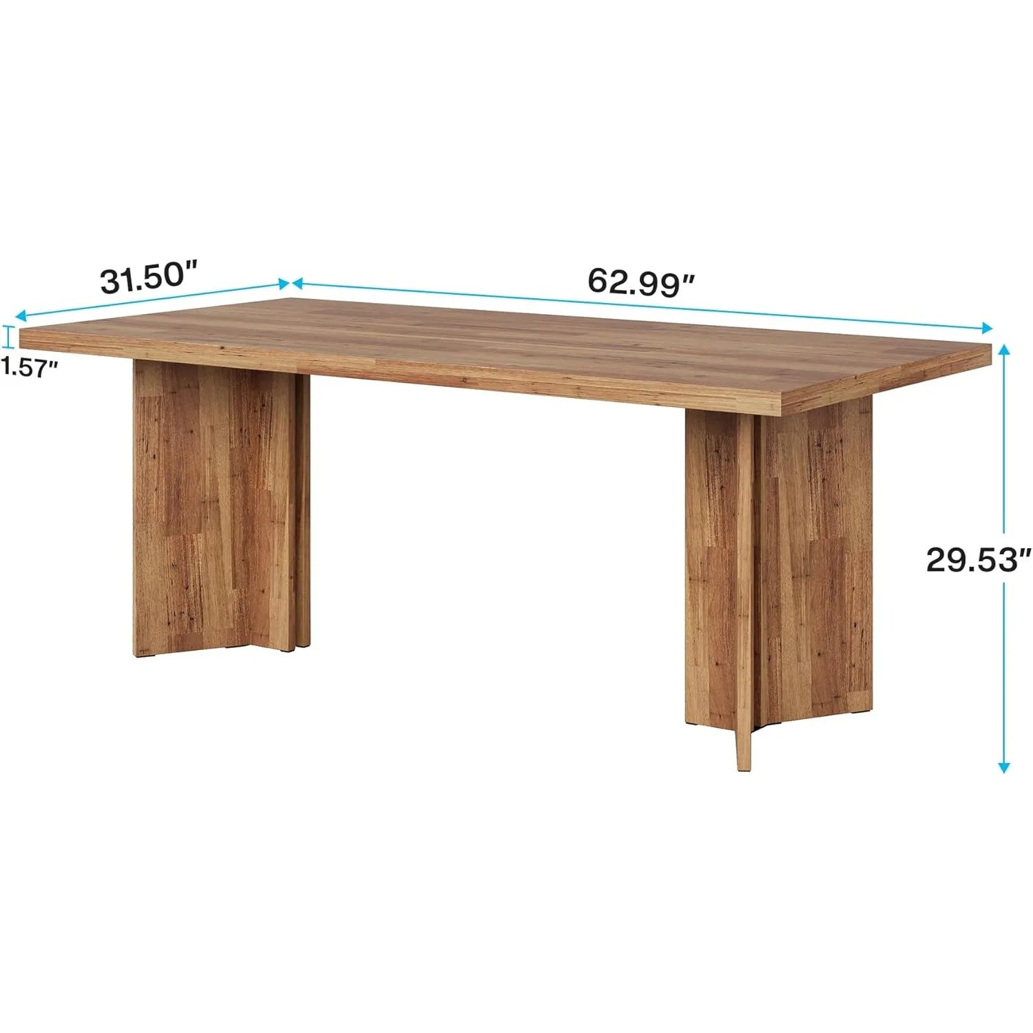 63-inch Dining Table for 4-6, Farmhouse Kitchen Table