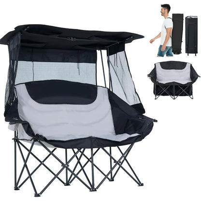 Double Beach Chair with Canopy Shade