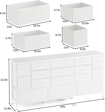 63.3”W TV Stand Dresser, 70''TV Stand with Power Outlets