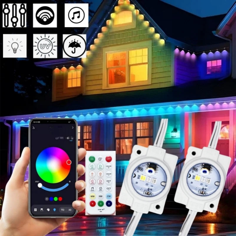 108FT Smart RGBW LED Permanent Outdoor Eave Lights