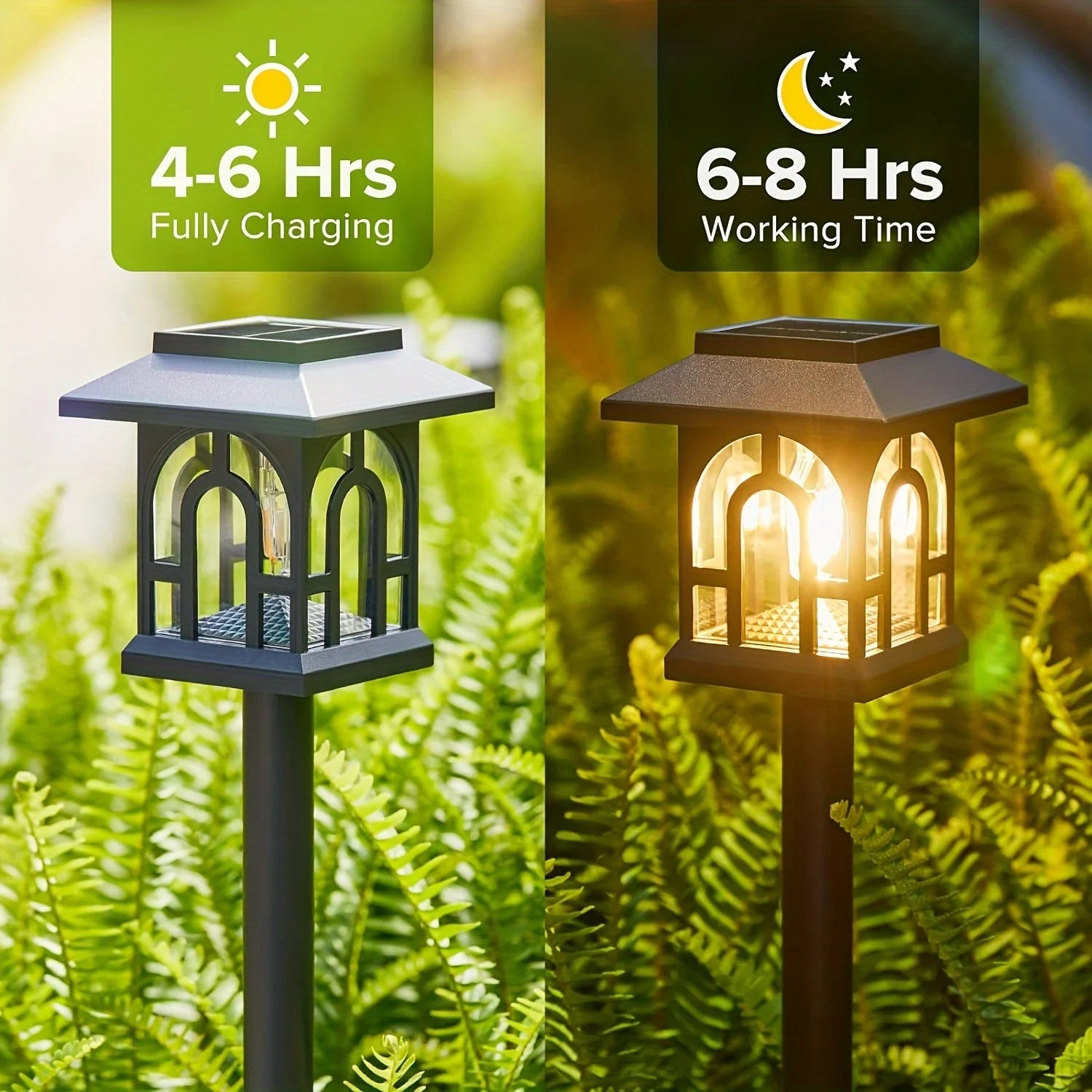 6/10 Pack Solar Pathway Lights Outdoor