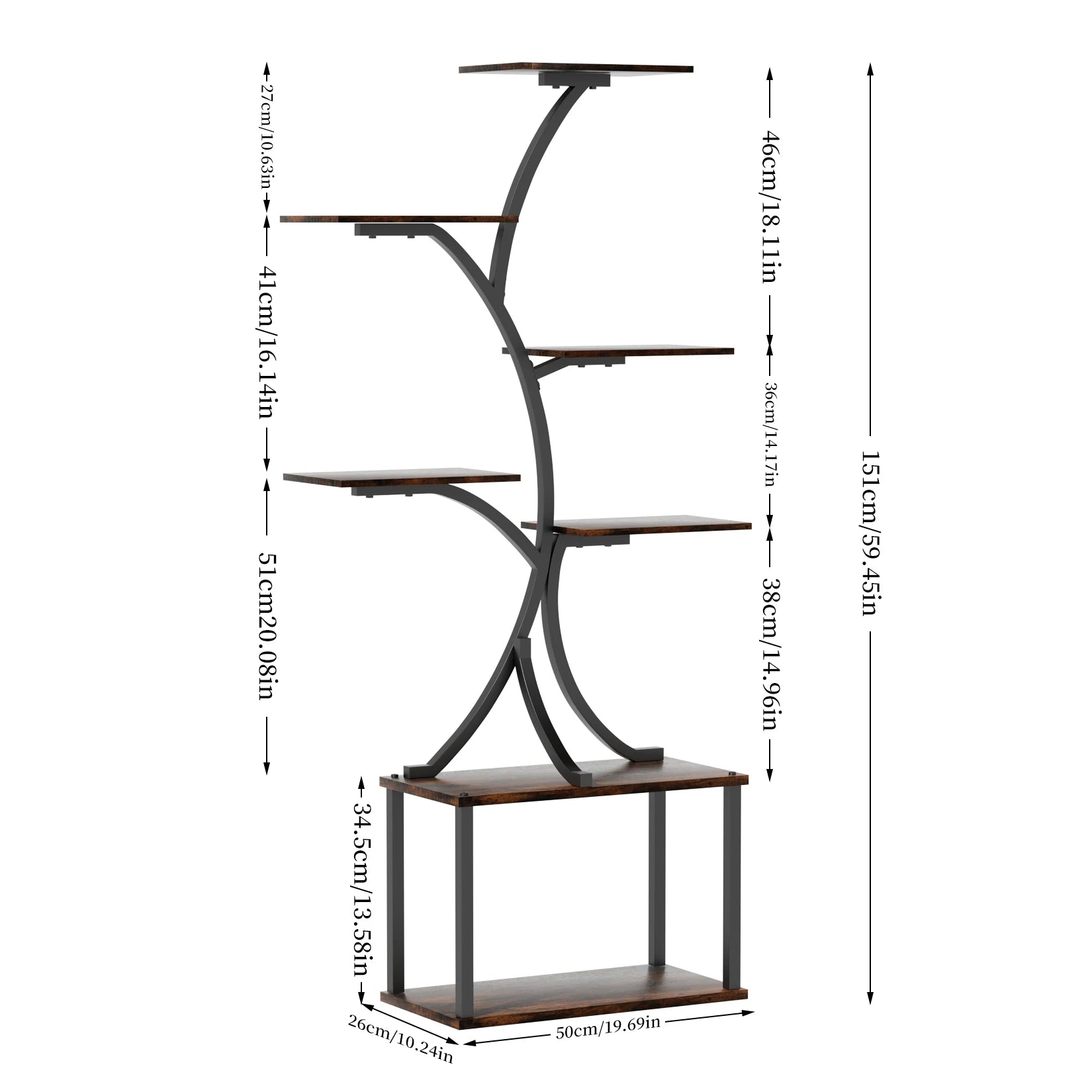 Tree-Shaped Industrial Plant Stand