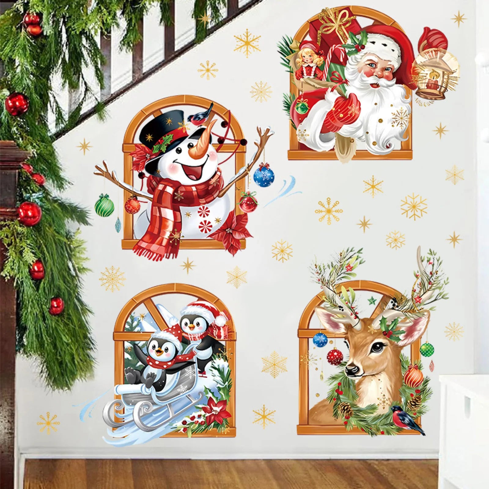 Christmas Holiday Party Decoration Window Stickers