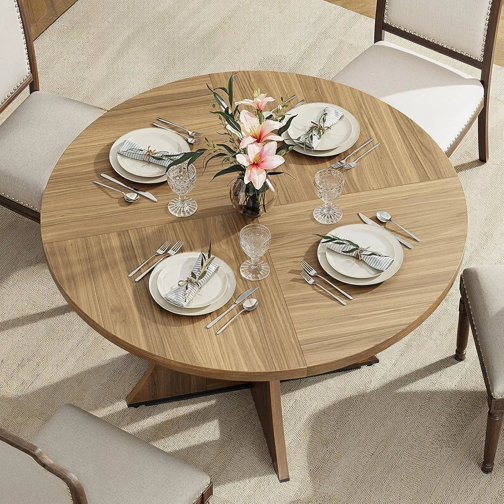 47.2 inch Round Dining Table for 4-6 People