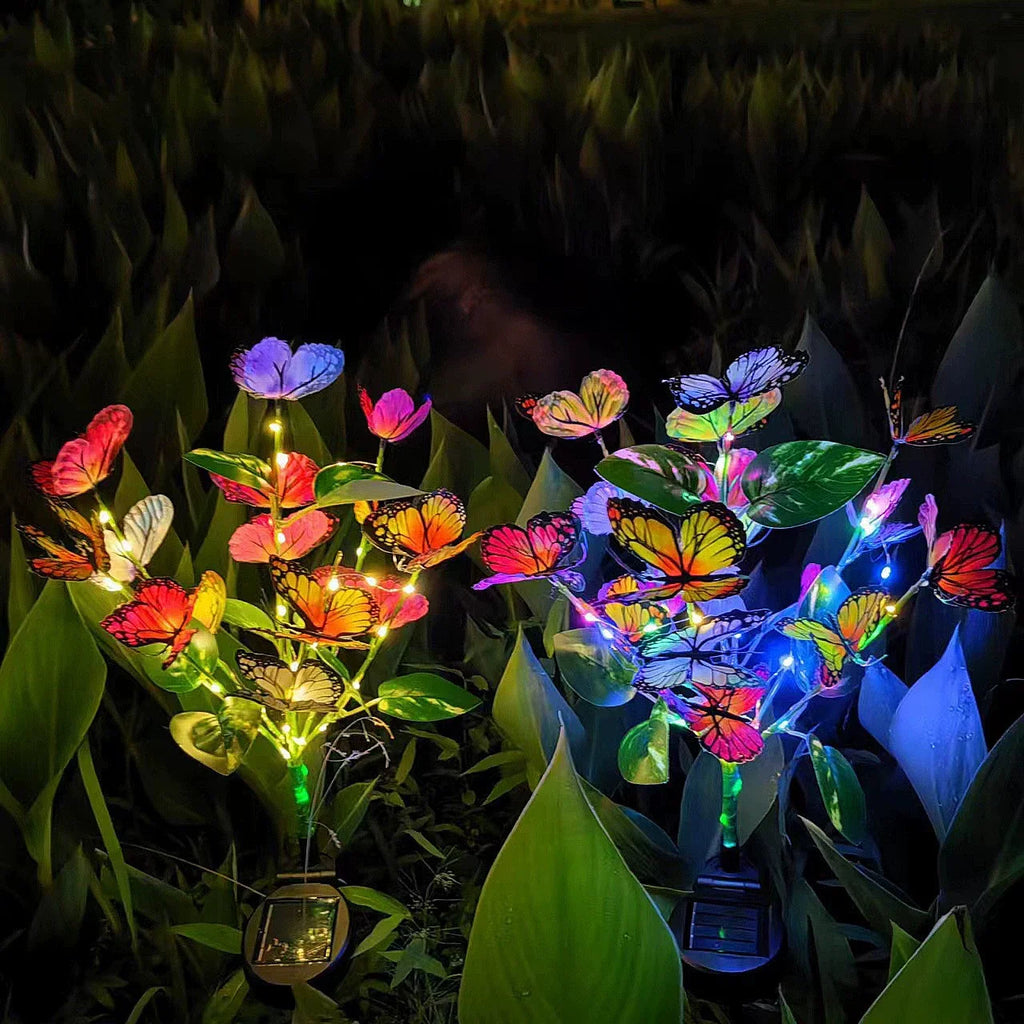 LED Simulation Butterfly Flower Solar Light