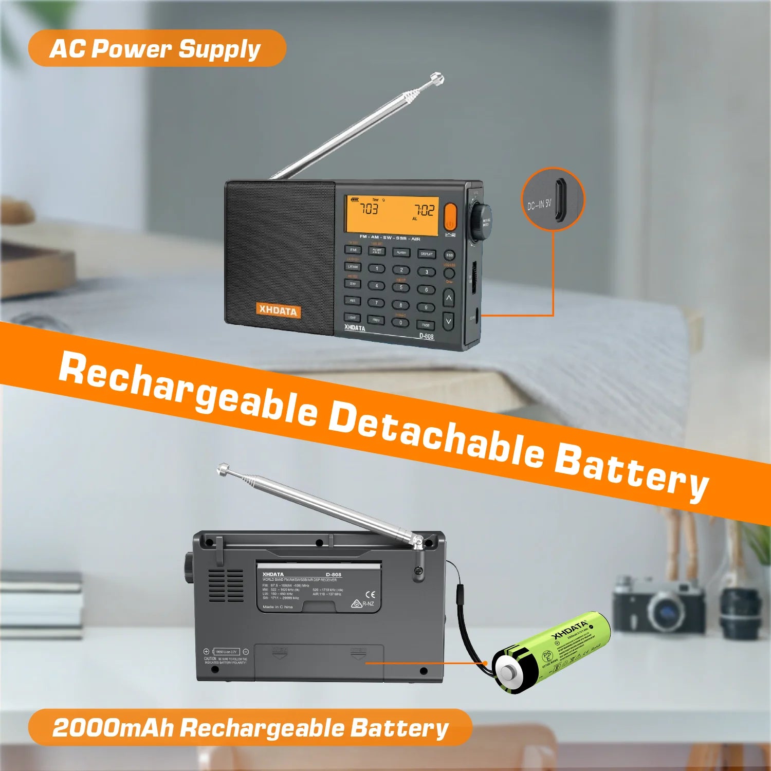 AM/FM/SW/MW SSB AIR RDS Full Band Portable Radio