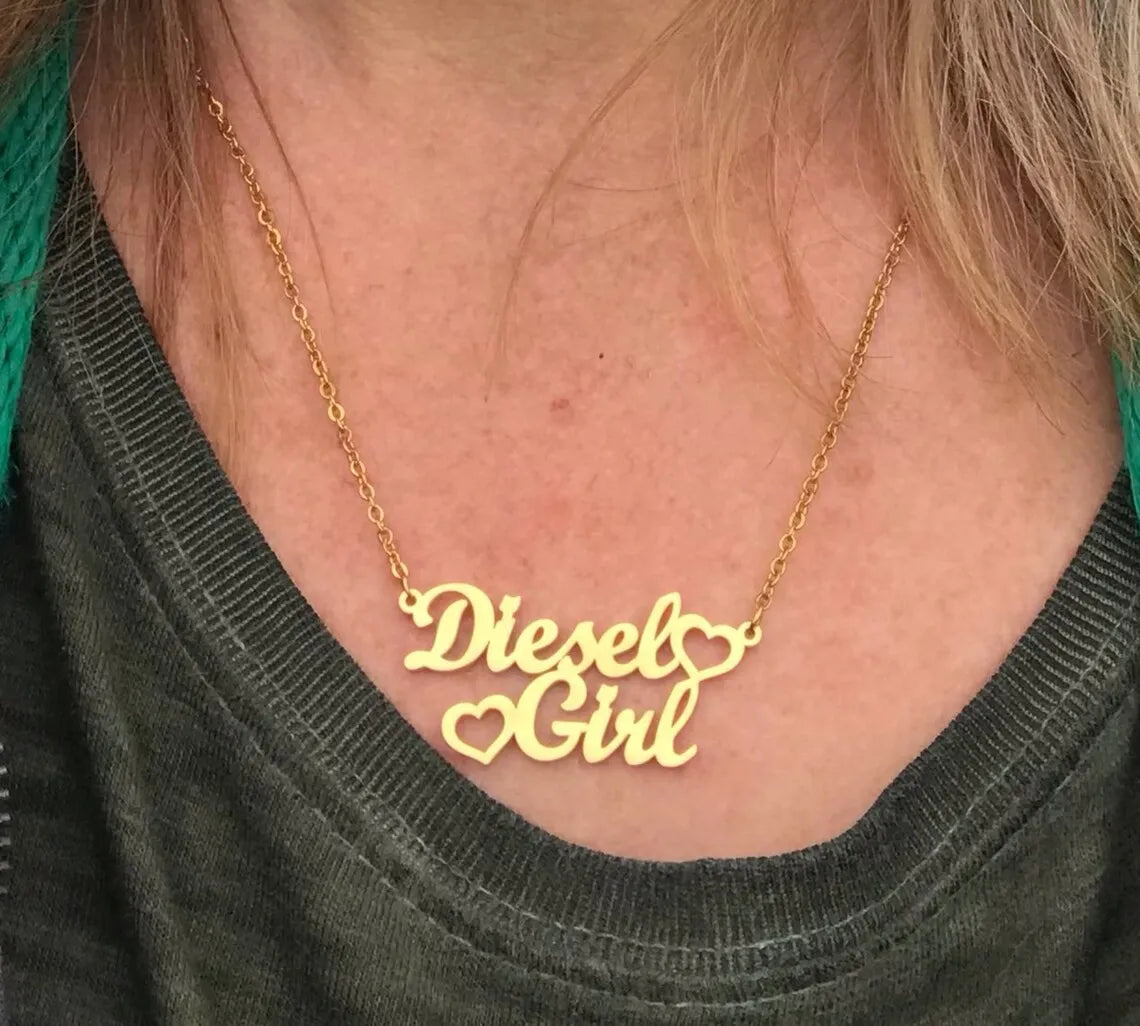 Custom Couple Name Hearts Necklace