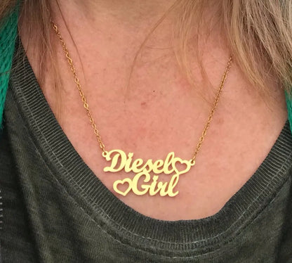 Custom Couple Name Hearts Necklace