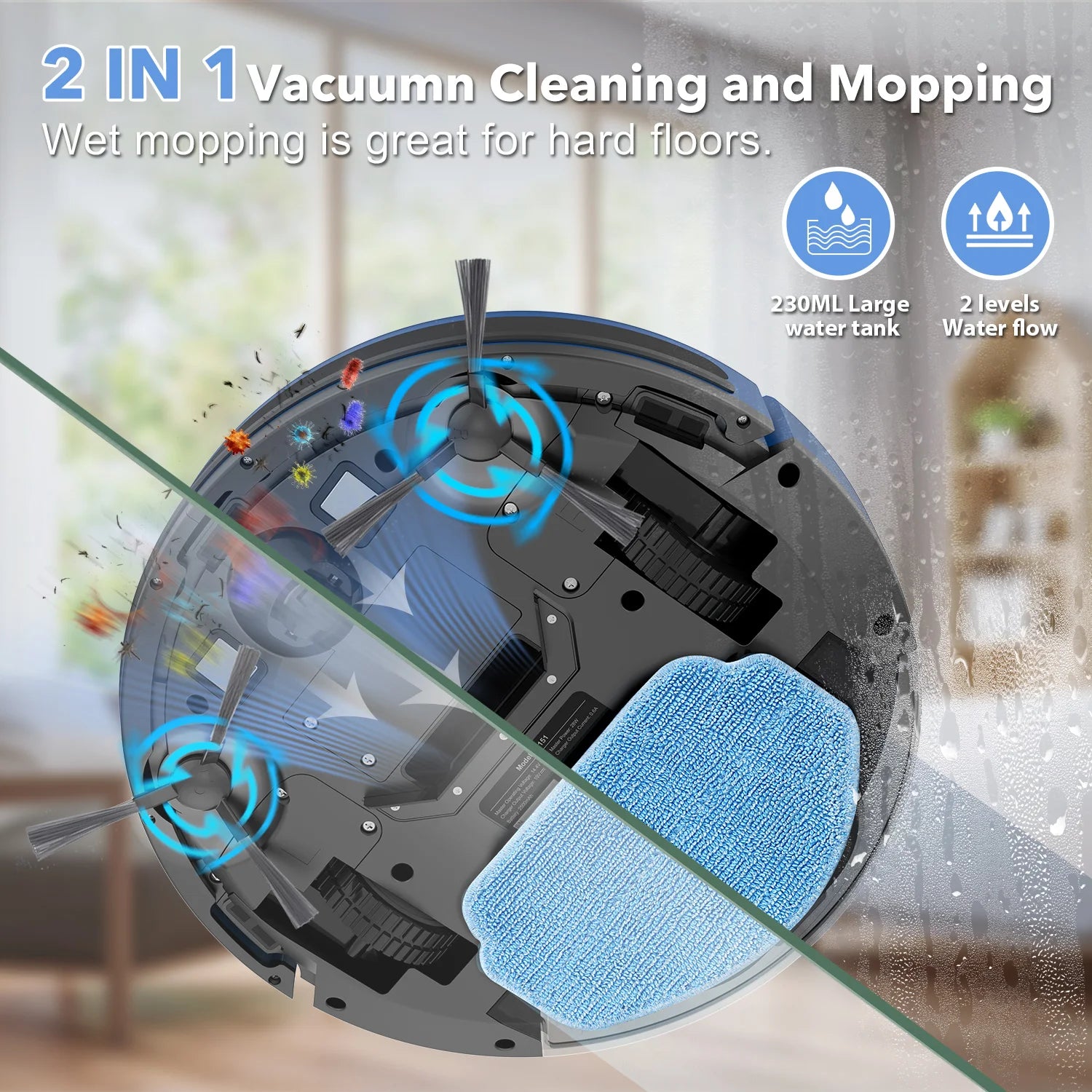Wet Mopping Robot Vacuum Cleaner Electric Sweeper