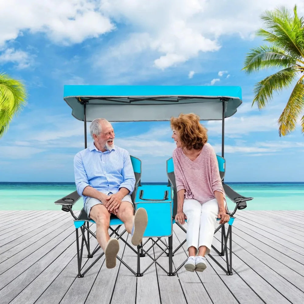 Double Camping Chair with Canopy