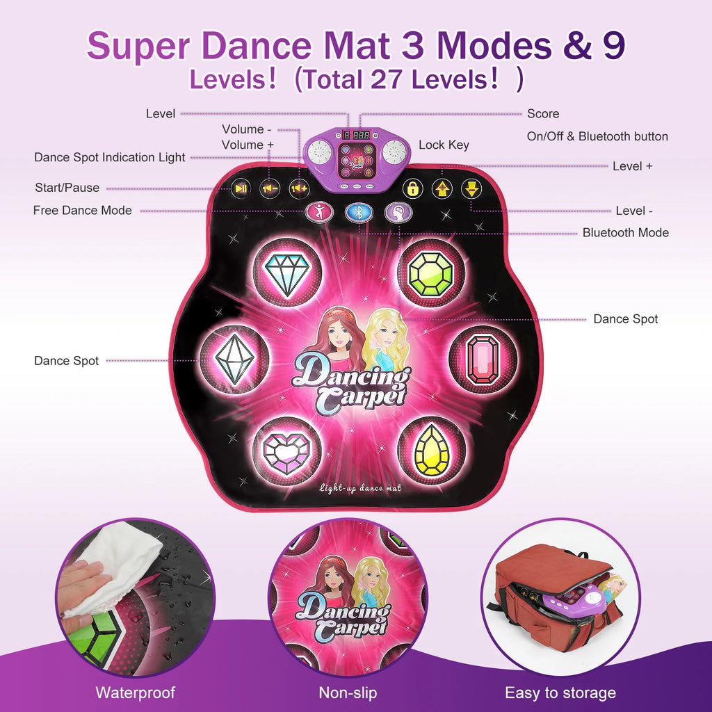 Outdoor Dance Mat 27 Levels for Girls Kids 6 LED