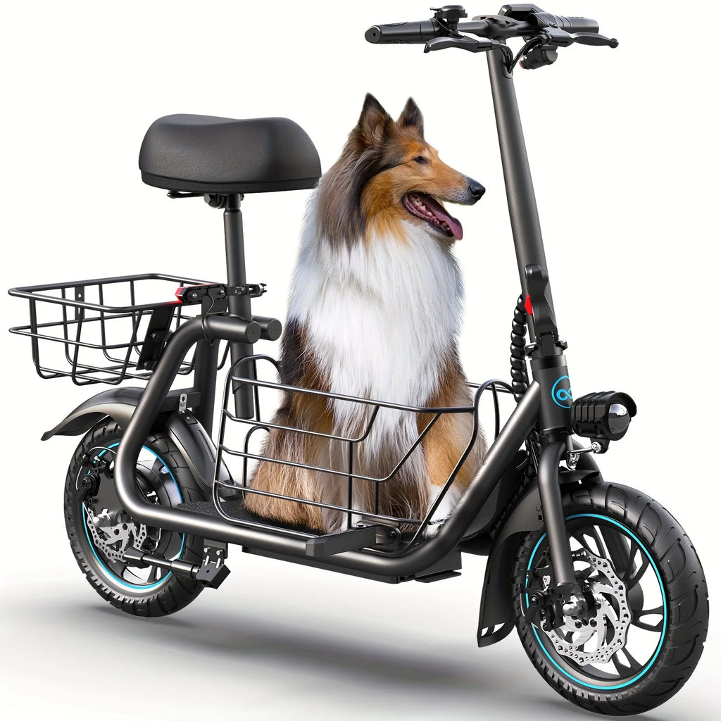 Electric Scooter with Basket for Pet
