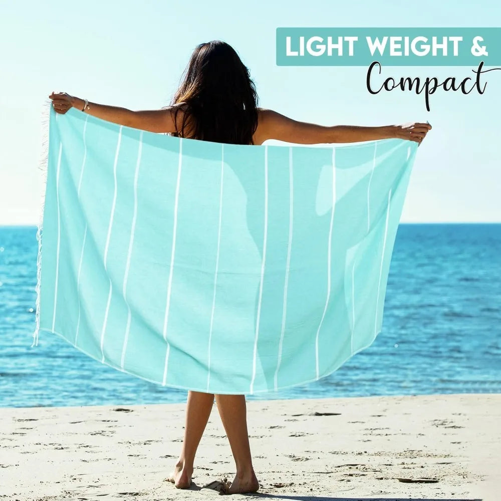 Pack of 2 Turkish Beach Towel, 40 by 72 Inches
