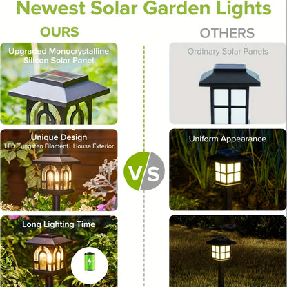 6/10 Pack Solar Pathway Lights Outdoor