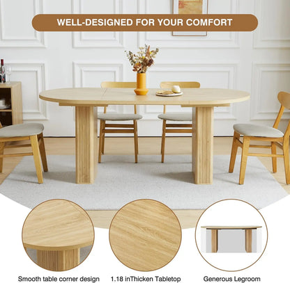 70.8 Inch Kitchen Dining Table for 4-6 People, Oval
