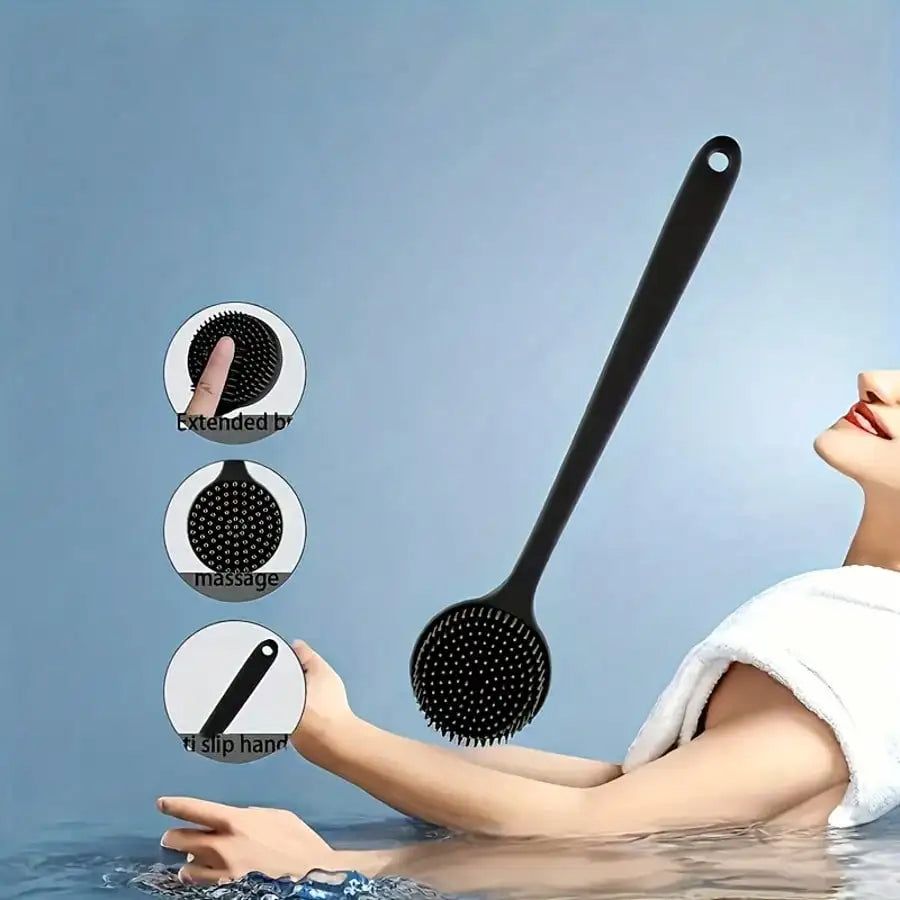 Silicone Bathing Brush with Long Handle