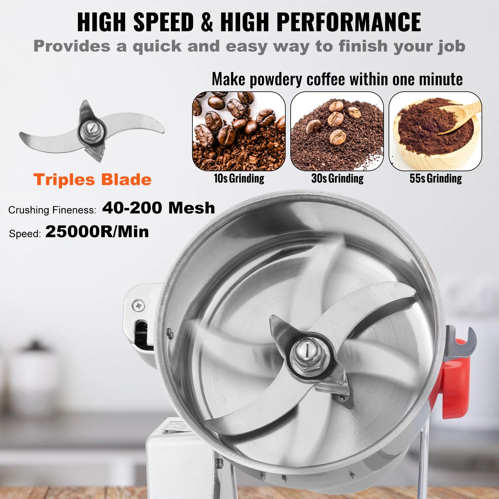 150-2500g Electric Grain Mill Grinder