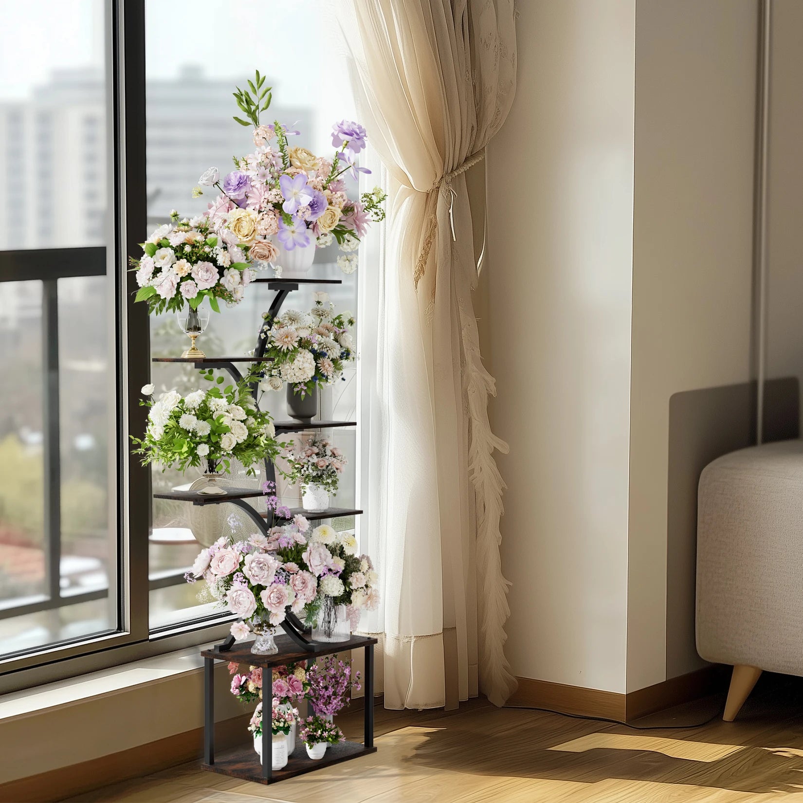 Tree-Shaped Industrial Plant Stand