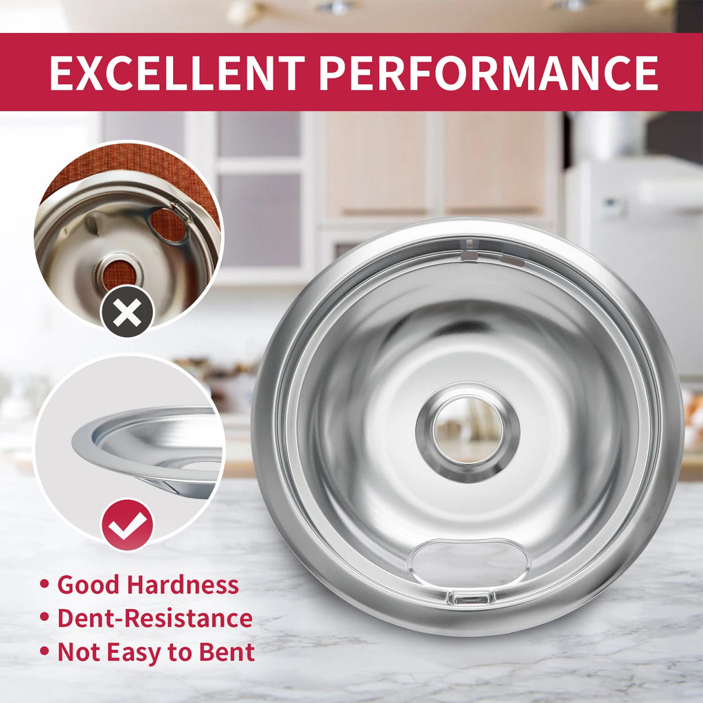 Stove Burner Drip Pans for Whirlpool Electric Range