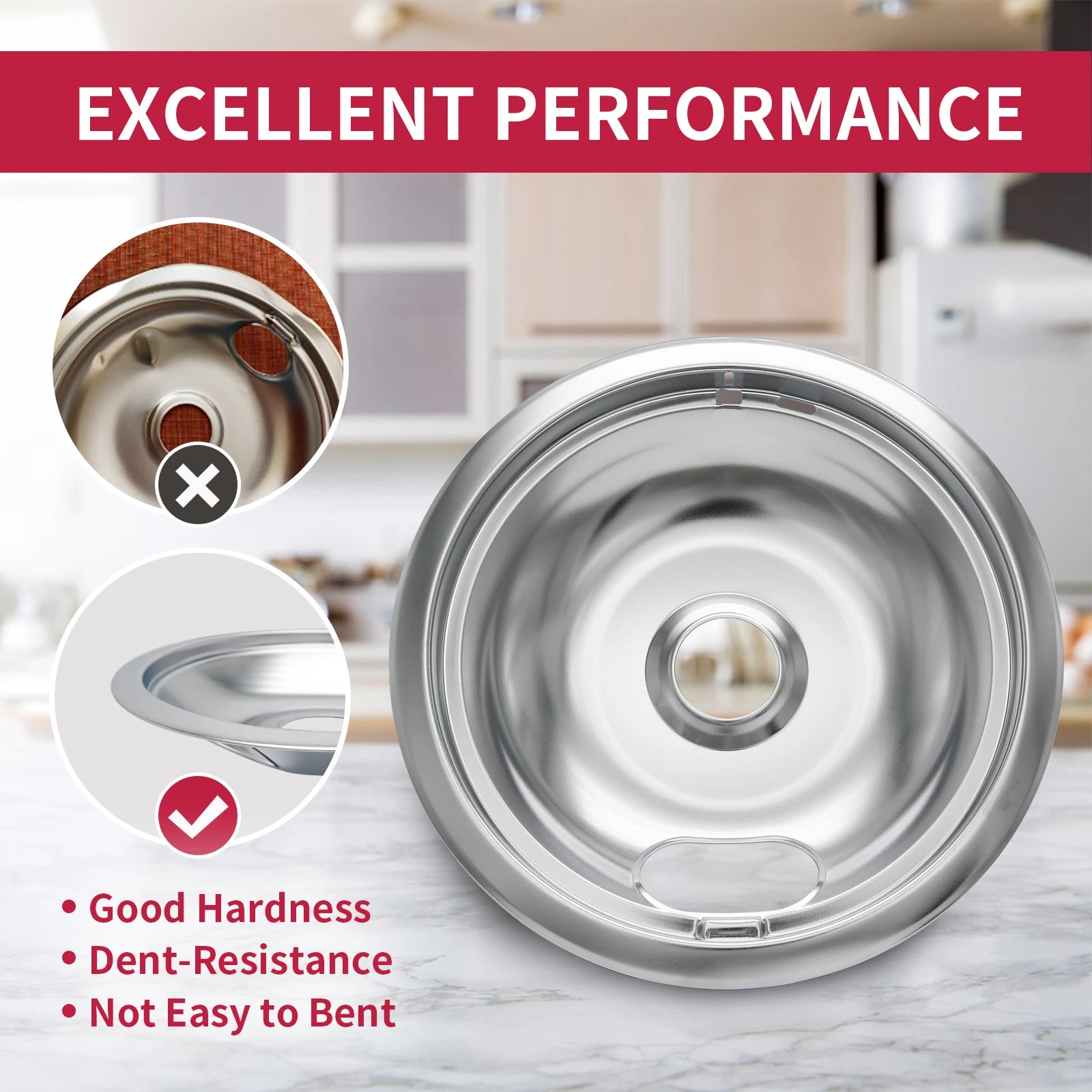 Stove Burner Drip Pans for Whirlpool Electric Range