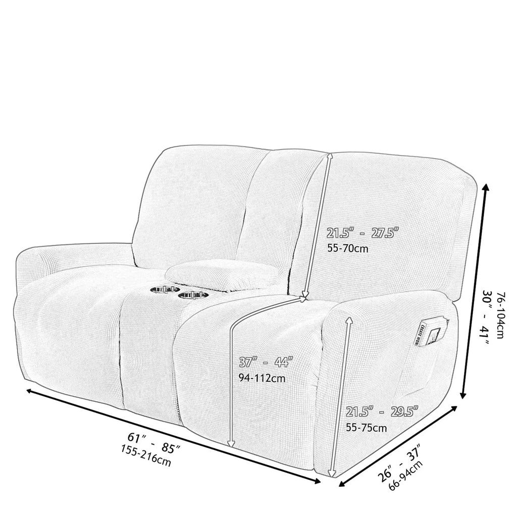 Recliner 2 Seater Sofa Covers with Cup Holders